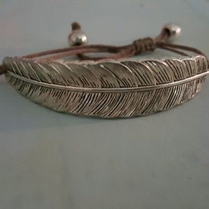 Sterling Silver Vintage Feather Bracelet