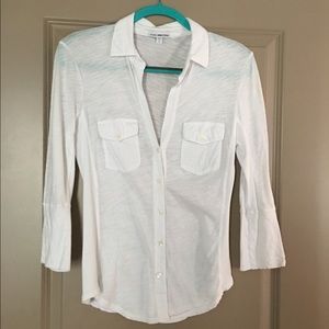 James Perse white fitted shirt