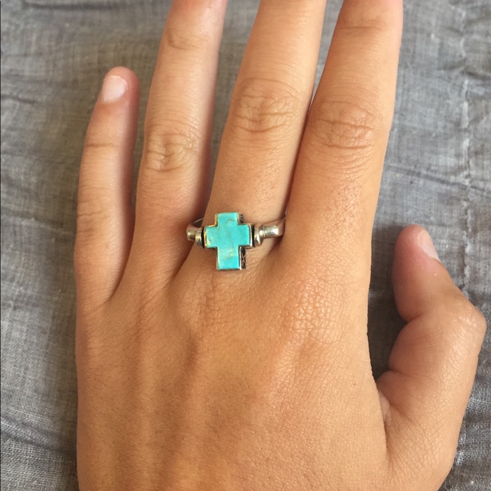 Reversible sterling silver cross ring