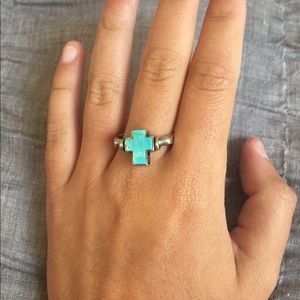 Reversible sterling silver cross ring