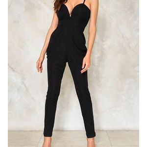 Deep plunge jumpsuit
