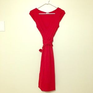 DVF Red Back Wrap Dress Size 2