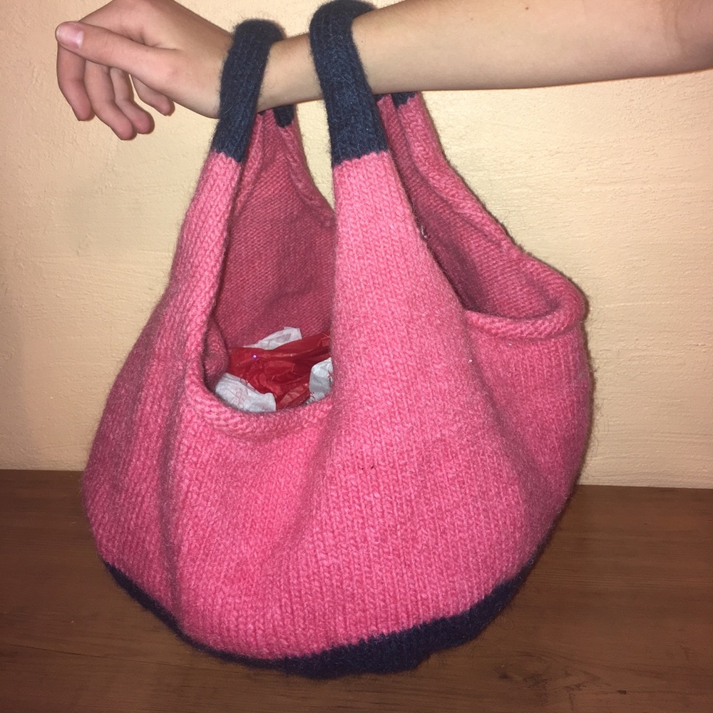 Handmade French market bag - felted