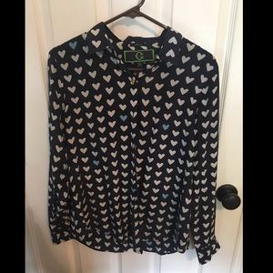 C. Wonder Hearts Aflutter Silk Blouse