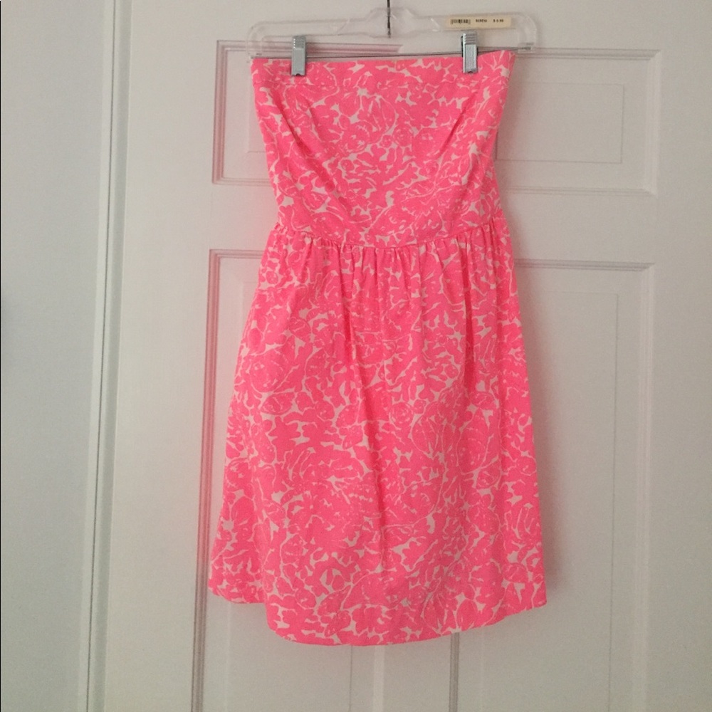 Lilly Pulitzer strapless pink dress
