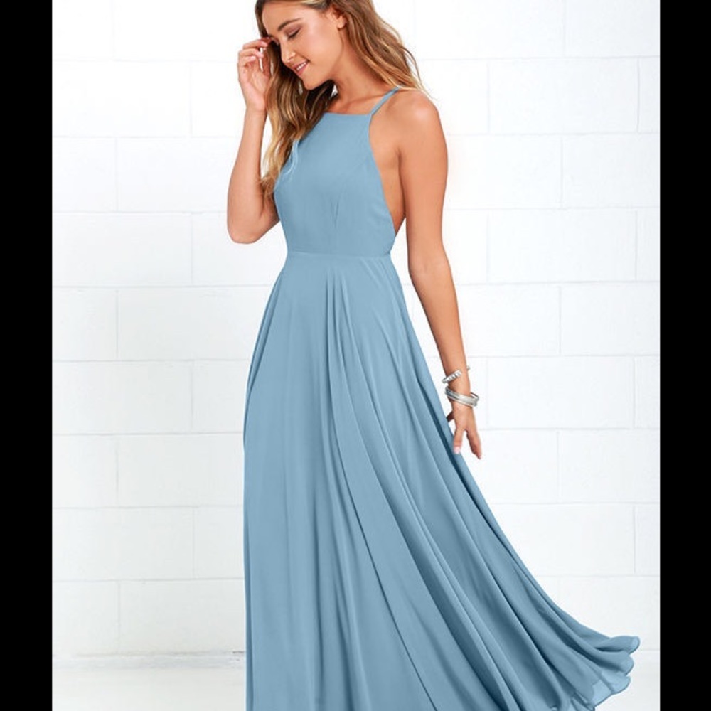 Mythical Kind of Love Slate Blue Maxi Dress