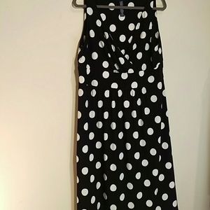 XL Chaps Empire Polka Dot Dress