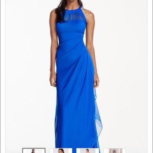 Bridesmaids Dress with Illusion Neckline