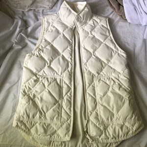 J-crew white cream ivory light puffer vest