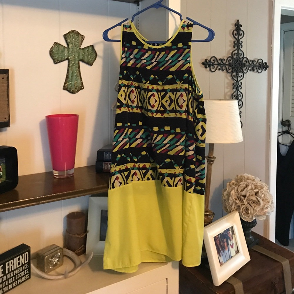 Bright Green Printed Summer Dress