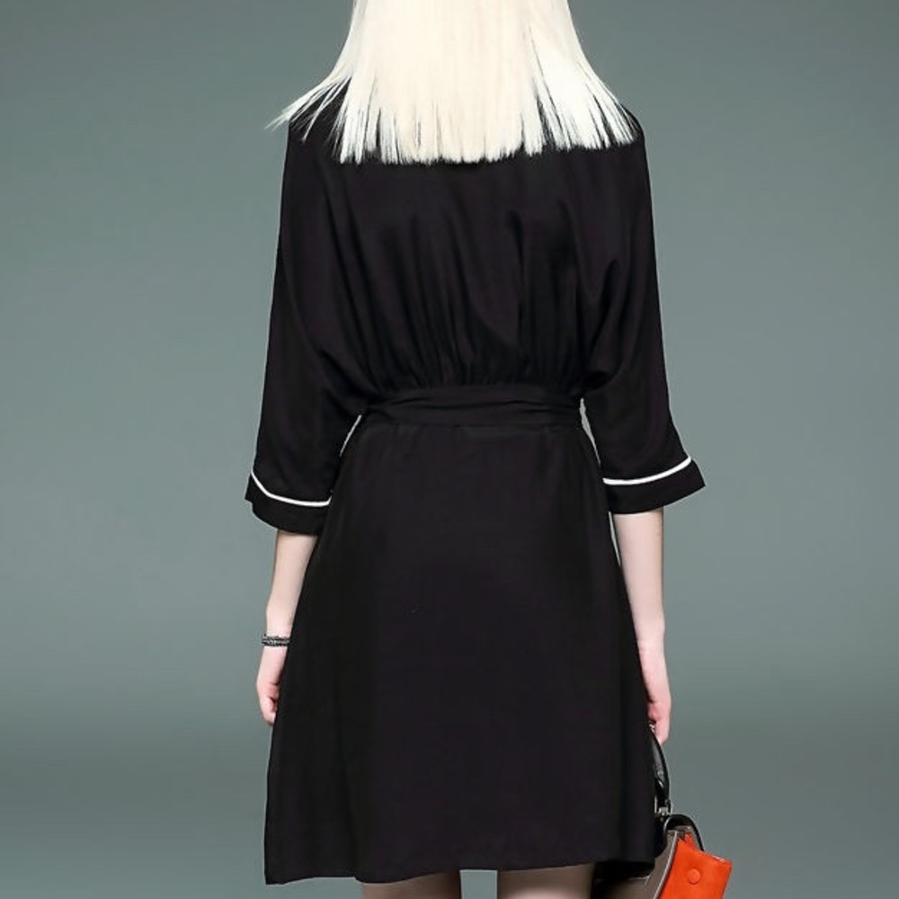 Silk elegant black dress