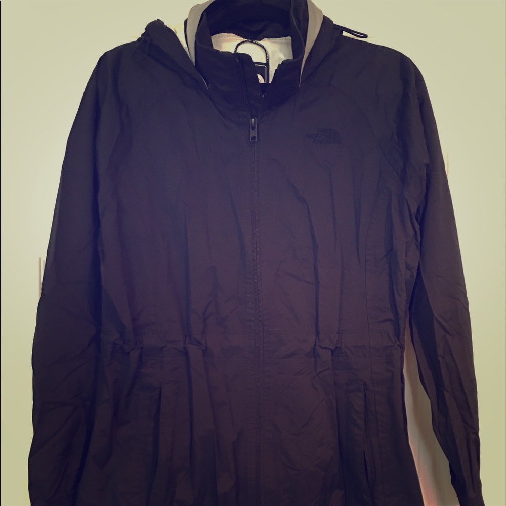 North face black rain jacket