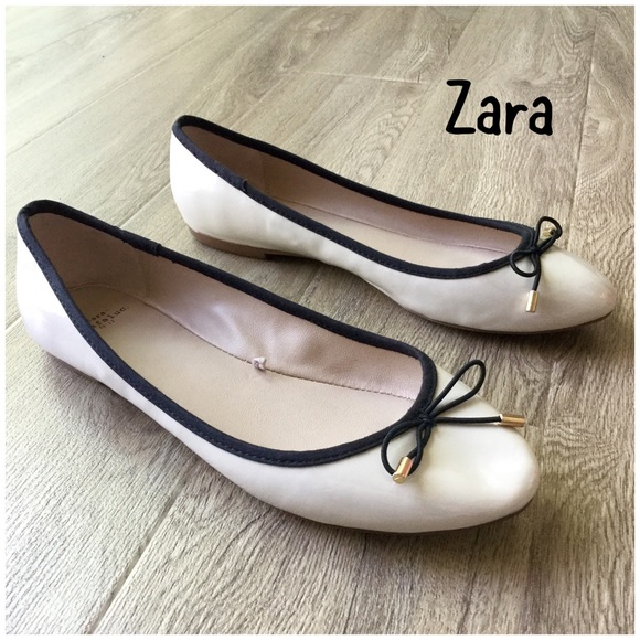 cream ballerina shoes