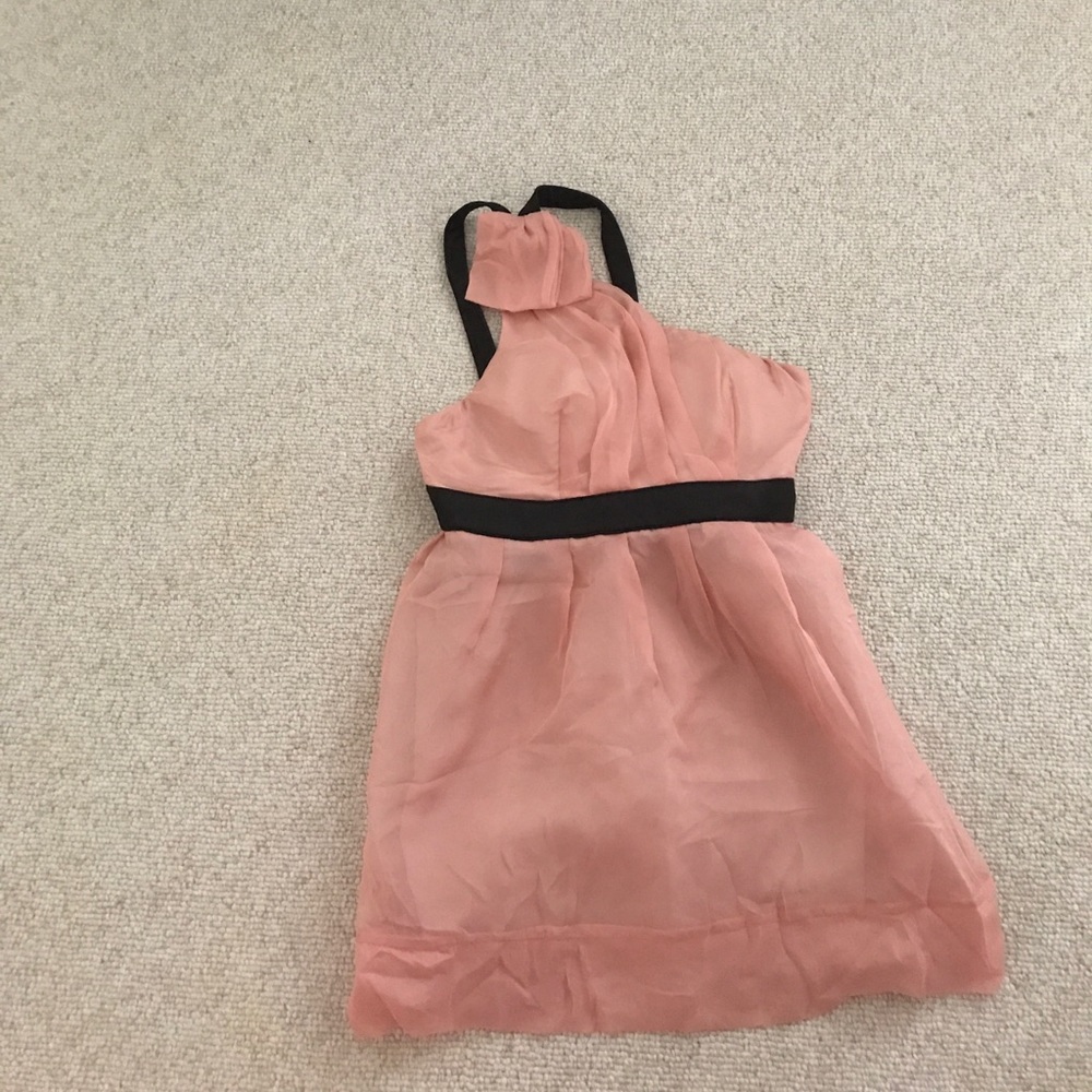 Blush mini off the shoulder dress