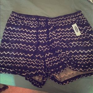 Old navy linen shorts - navy with white stripe