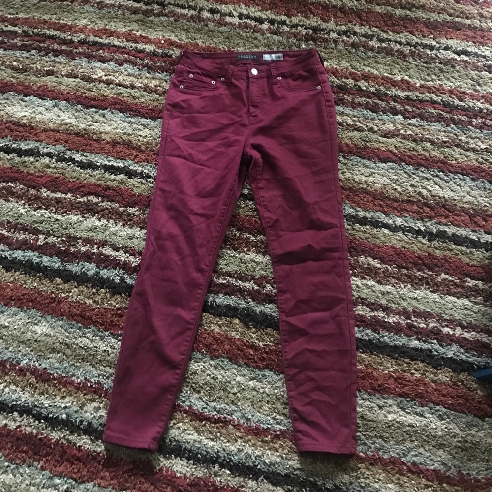 Aeropostale Maroon Super Stretchy Jeans