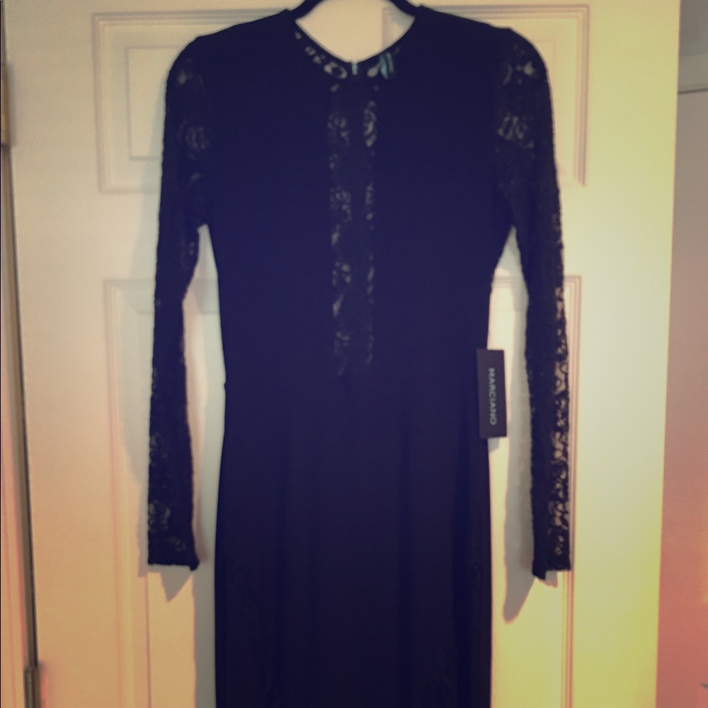 Black lace insert guess by Marciano midi dress