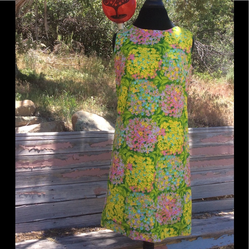 Vintage Dress brilliant floral Cotton ETELL