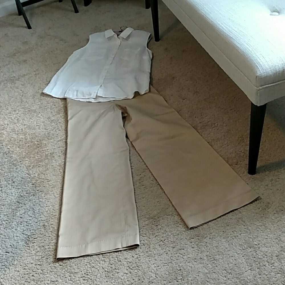 Summer, tan slacks - Picture 2 of 3
