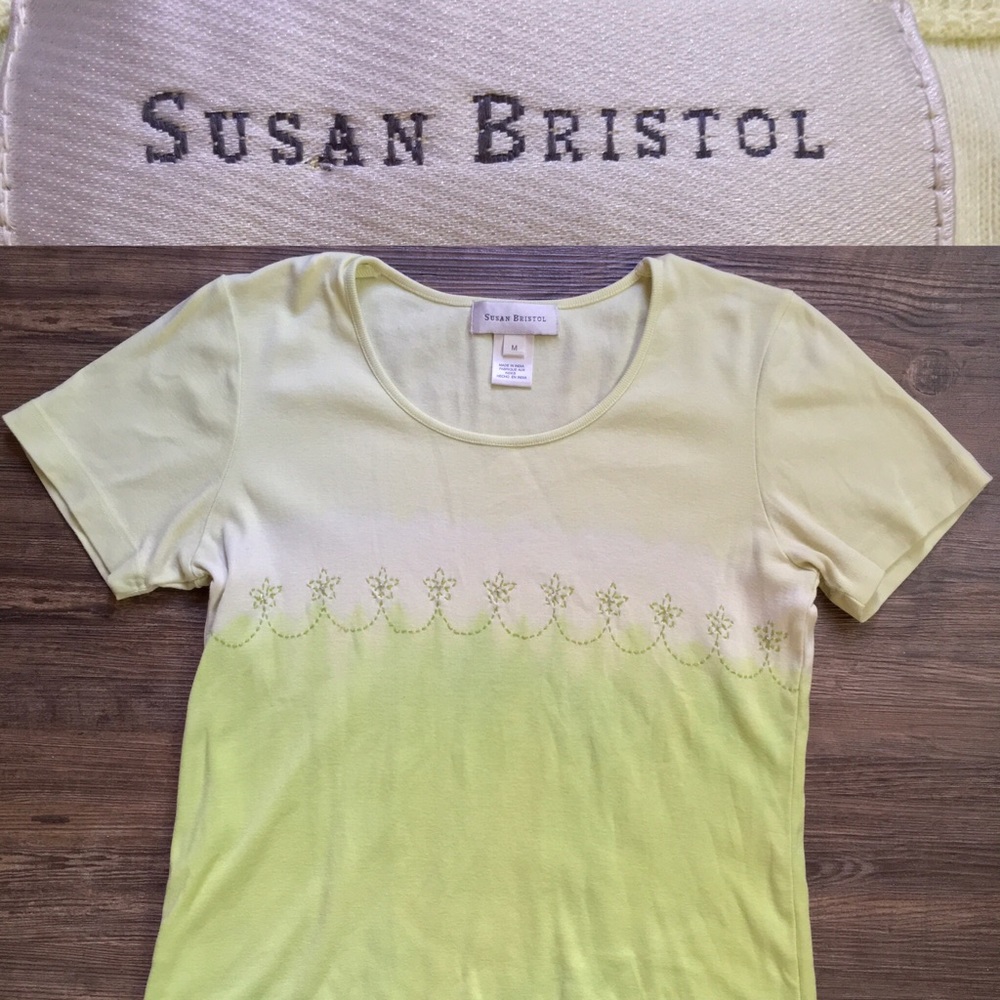 Ombre Green Tee with Stitching