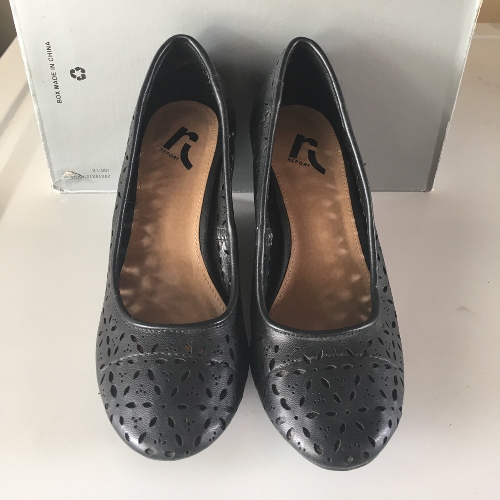 Report black wedge size 6