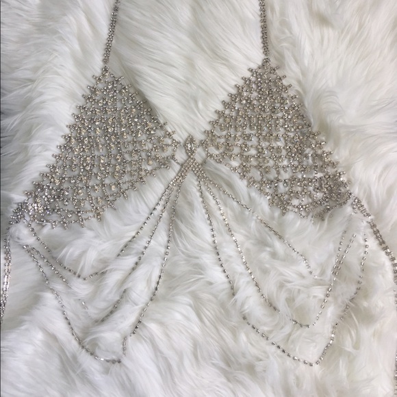 Crystal Embellished Body Harness Bra - Picture 7 of 8