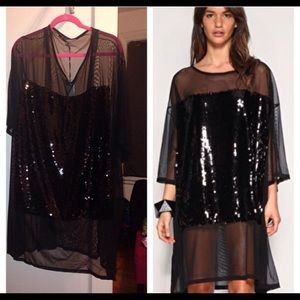 AQUA Teequin ASOS | Oversized Sequin Block Dress