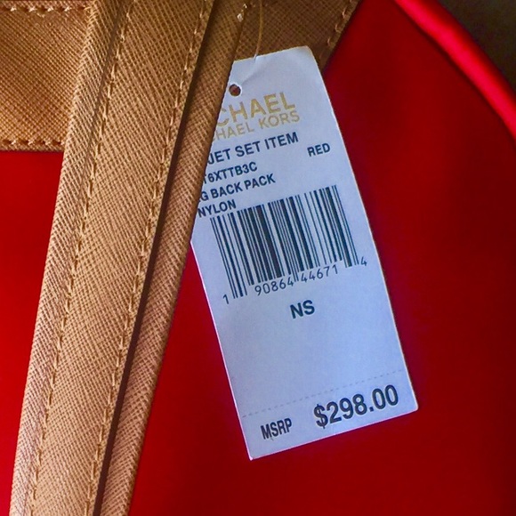 ❌SOLD❌NWT Michael Kors Red Jet Set Backpack - Picture 5 of 5