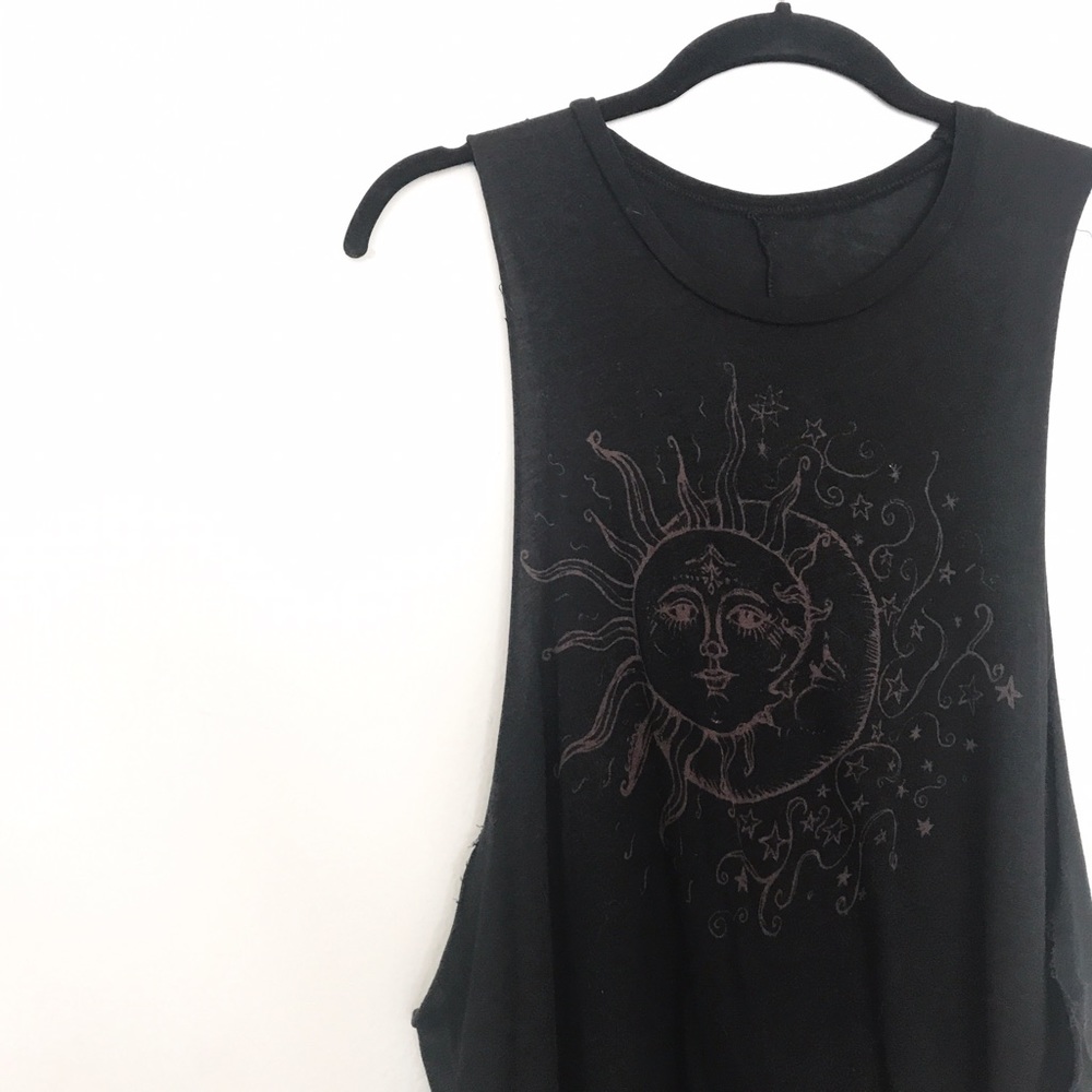 Brandy Melville Sun and Moon Deep Cut Off Tank