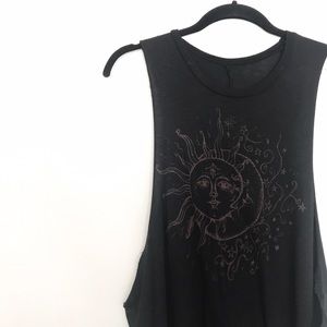 Brandy Melville Sun and Moon Deep Cut Off Tank