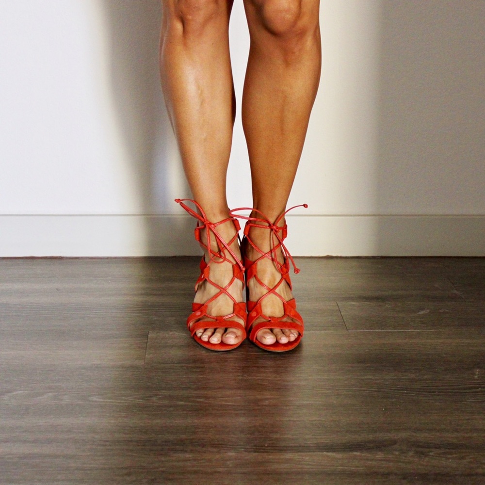 Banana Republic Orange Lace-up Sandals