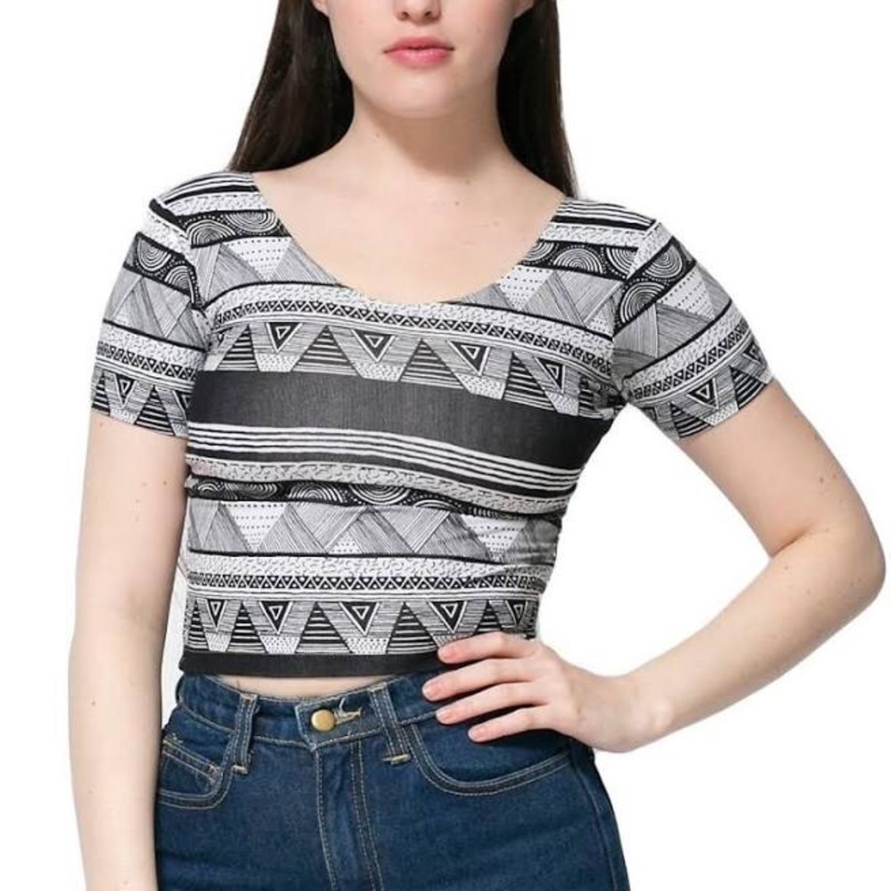 {American Apparel} Afrika Tribal Crop Top M