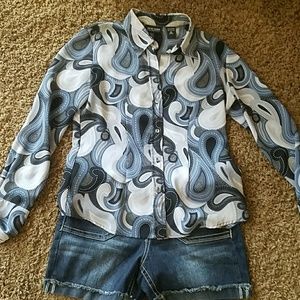 Blue paisley shirt