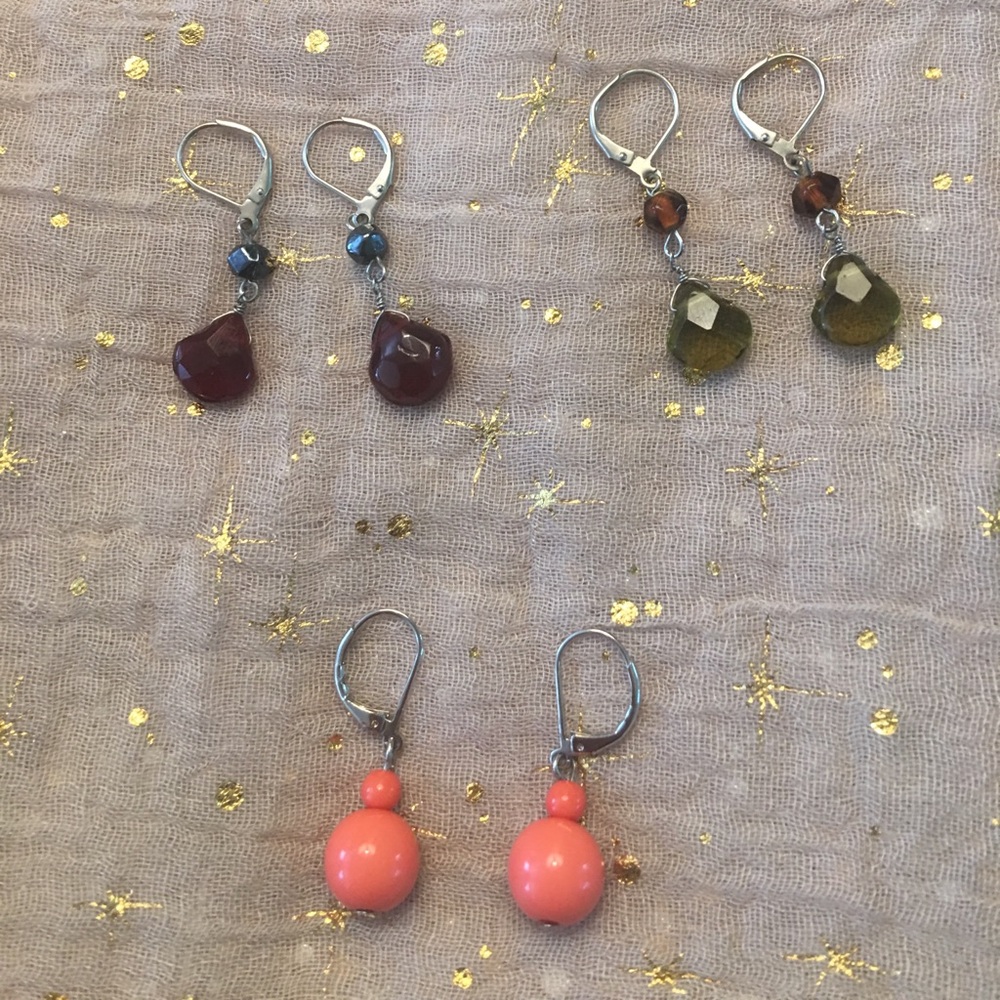 Baked Beads bundle of 3 pair of earrings