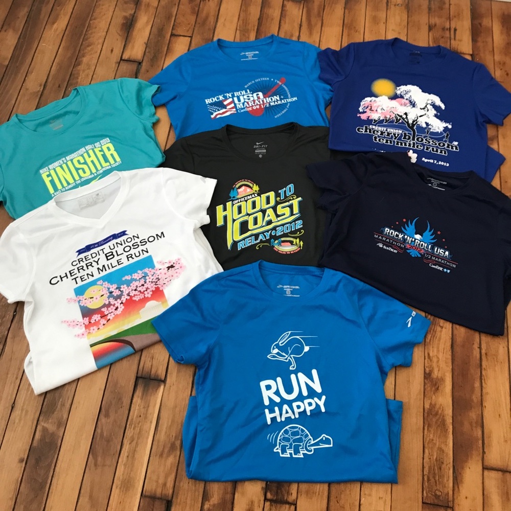 Various dri-fit type race tees