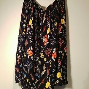 XL Old Navy Floral Midi Stretch Waist Skirt