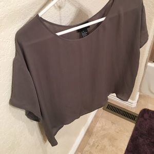Silk gray short sleeve top