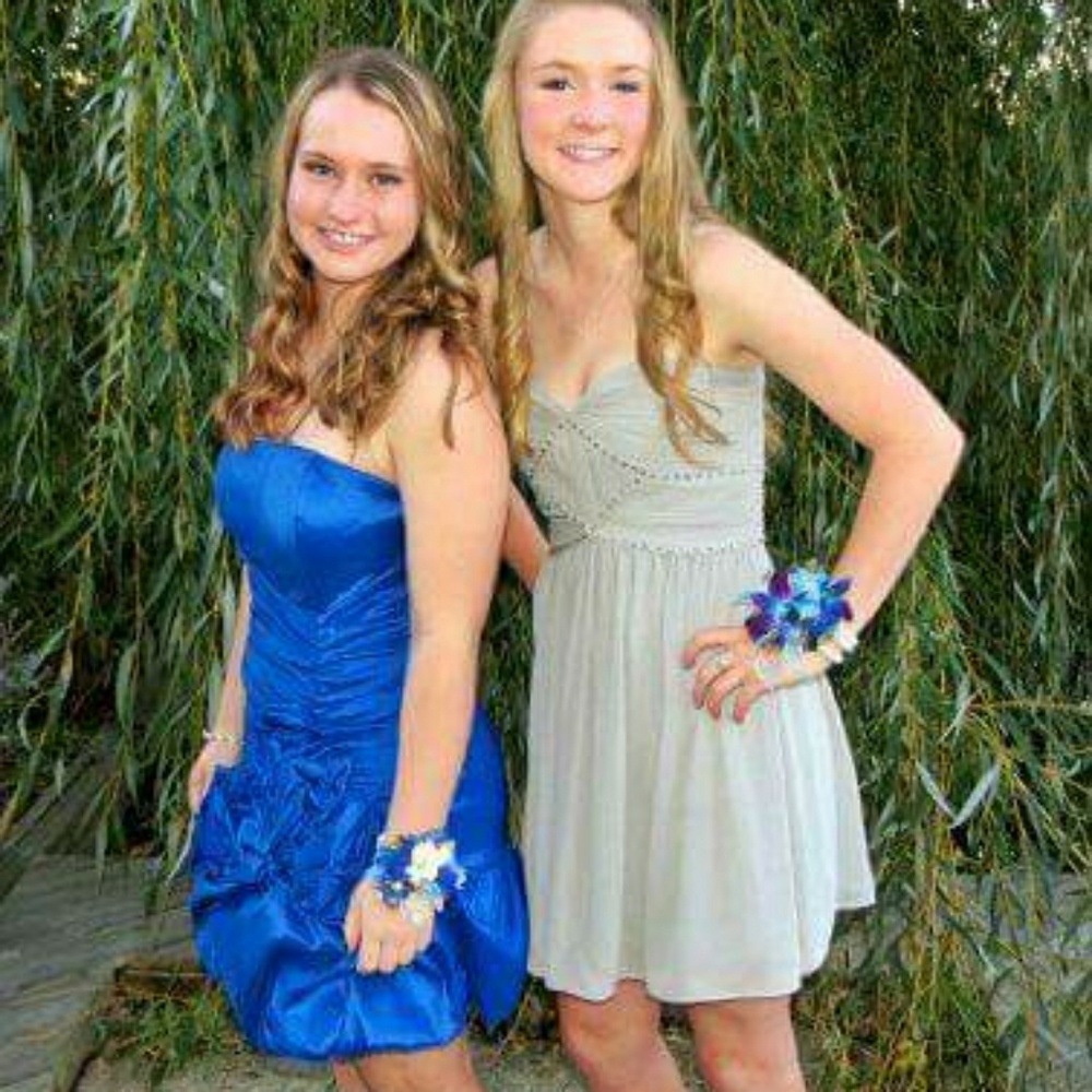 Gray Medium Length Formal Dress