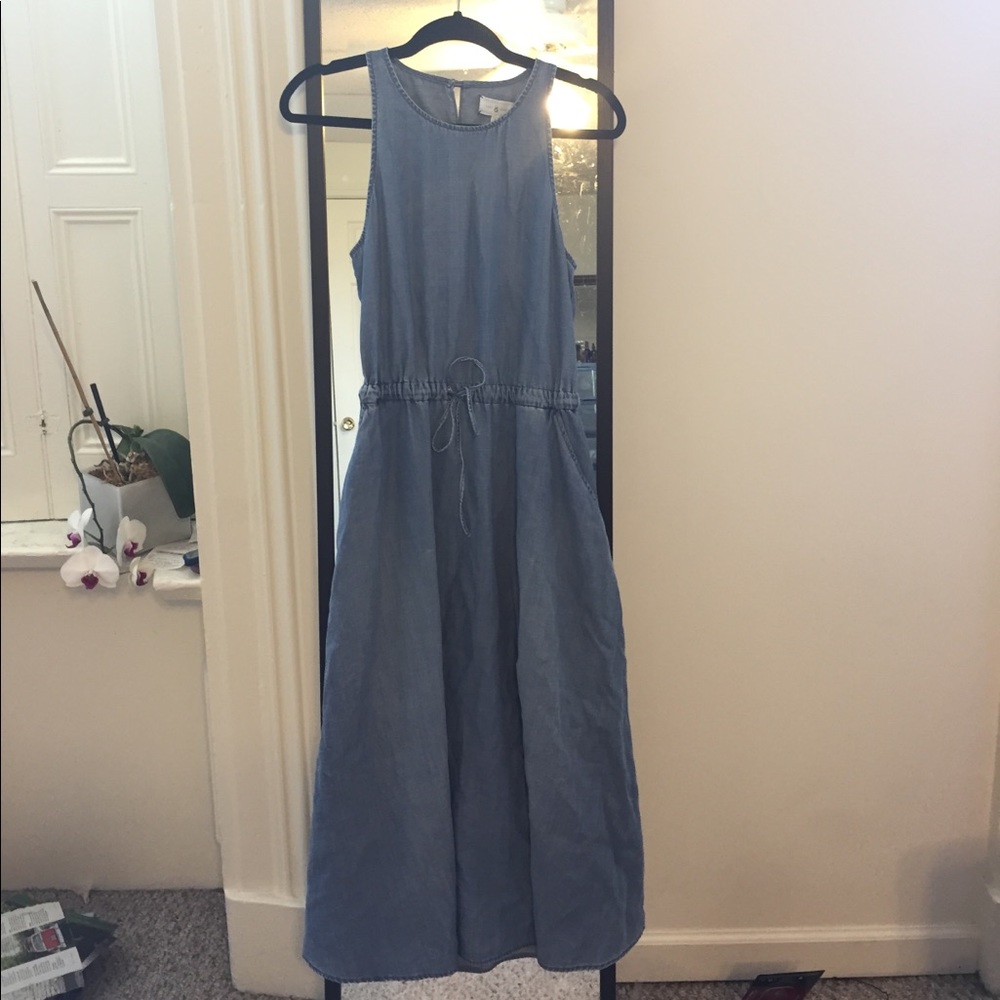 Open Back Chambray Dress