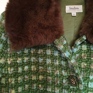 Neiman Marcus Exclusive Wool & Fur Coat