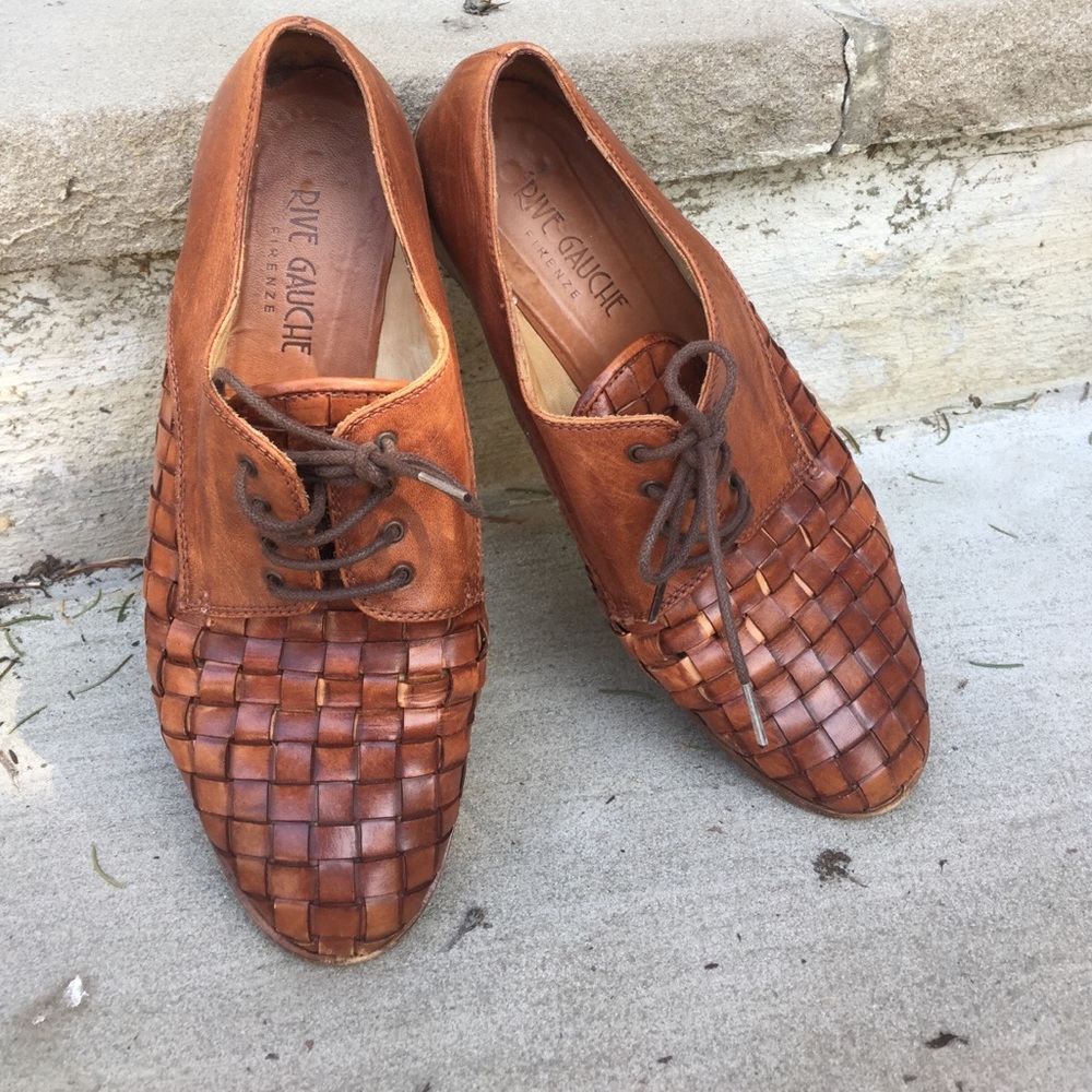 Rive Gauche leather oxfords