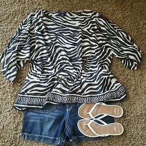 Brown and beige zebra tunic