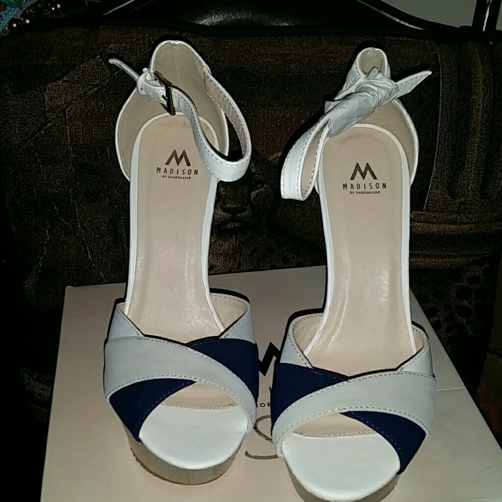 Brand new two tone hi wedges.