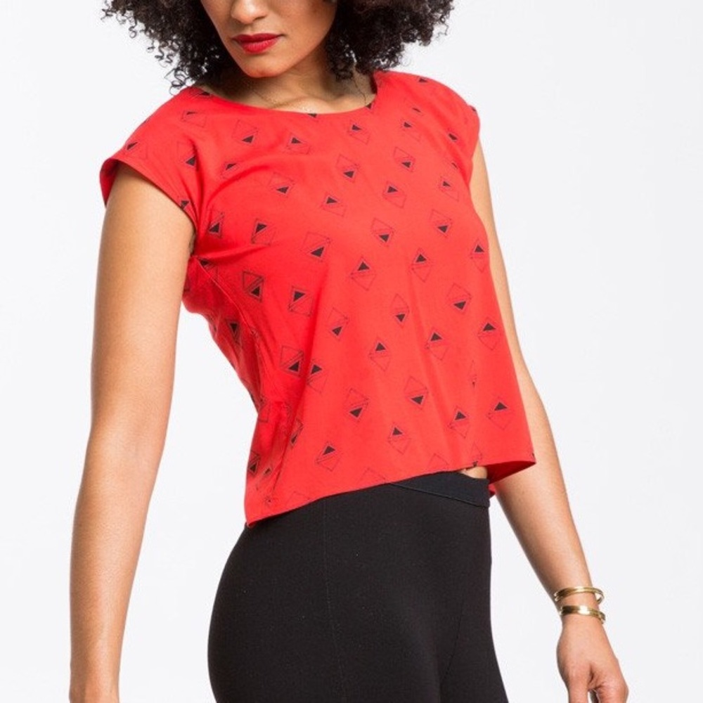Marine Layer Cap Sleeve Red Top Size L Juniors