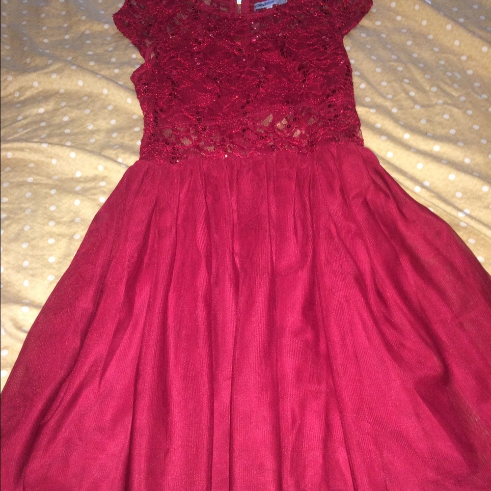 Red lace dress