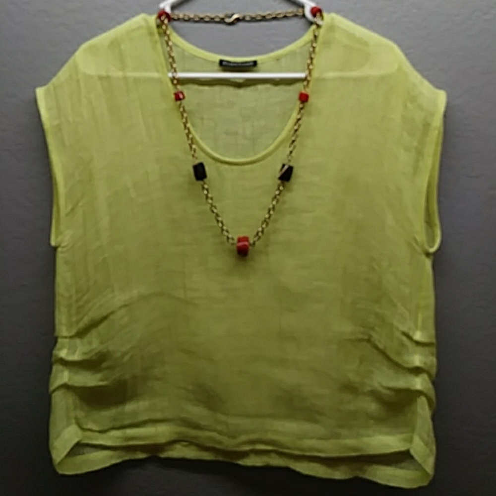 Eileen Fisher Boxy Loose Weave Linen Top L(?)