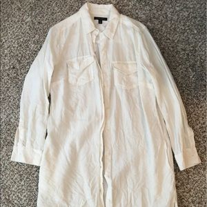 Banana Republic White Dress Shirt Dress