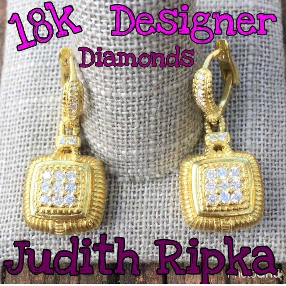 🔥SALE 18k Judith Ripka 1.00 ctw Diamond Earrings