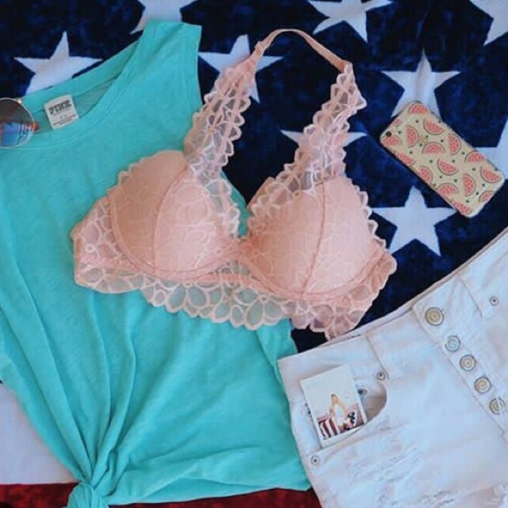 VS Pink Lace Bra
