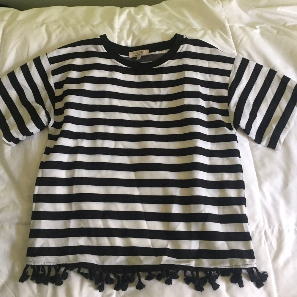 ASOS striped tee with tassels